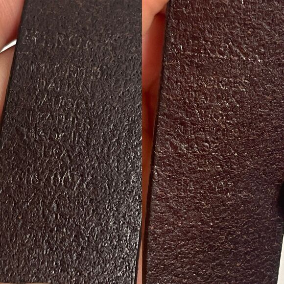 Merona Brown Leather Belt Size M, Genuine leather with acrylic tortoise buckle - Picture 2 of 5